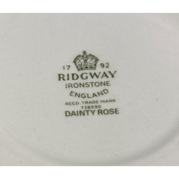 Ridgway Dainty Rose Ironstone Bowls Set Of 5 Pink Floral Design With Gold Trim - Picture 7 of 9